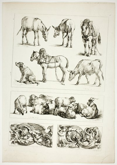 Tavle femten af ​​38 fra Oeuvres de J. B. Huet af Jean Baptiste Huet