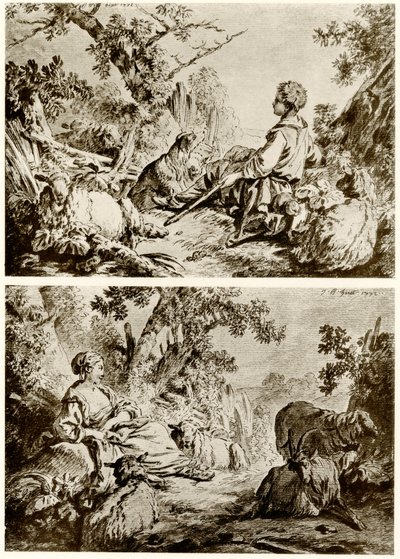 Hyrde og hyrde af Jean Baptiste Huet