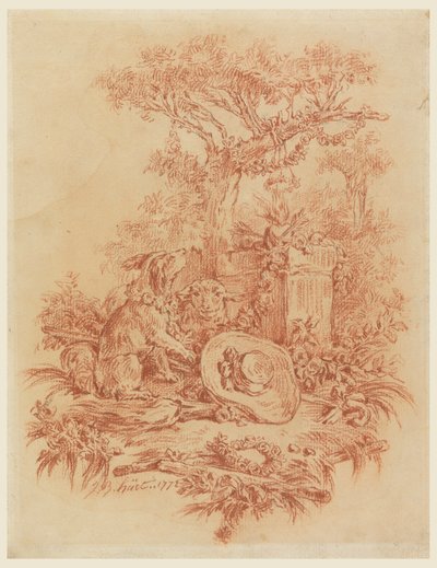 Tegning, Pastorale, 1772 af Jean Baptiste Huet