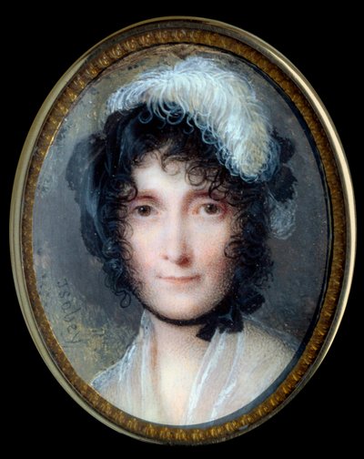 Portræt af Laetitia Bonaparte (Letizia Maria Ramolino) (1750-1836), mor til Napoleon Bonaparte Miniaturemaleri på elfenben af Jean Baptiste Isabey (1767-1855) 1800-tallet søn. 0,37x0,29 m - Portræt af Laetitia Bonaparte (Maria Letizia Ramolino) (1750- af Jean Baptiste Isabey