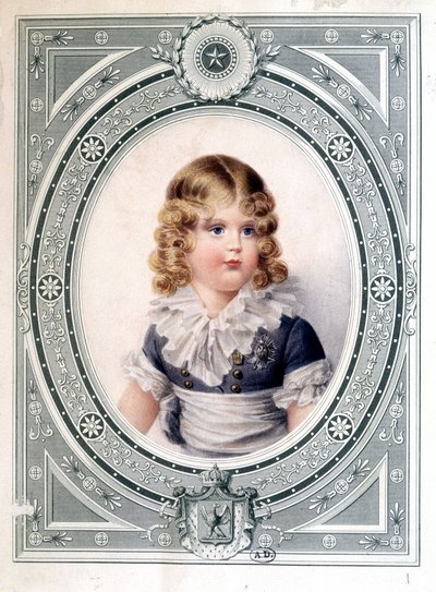 Portræt af kongen af Rom (Napoleon II), søn af kejser Napoleon I (1769-1821) - af Isabey, begyndelsen af det 19. århundrede. af Jean Baptiste Isabey