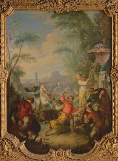 Løve- og tigerjagt i Kina af Jean Baptiste Joseph Pater
