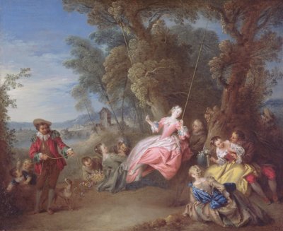Gyngen (olie på lærred) af Jean Baptiste Joseph Pater