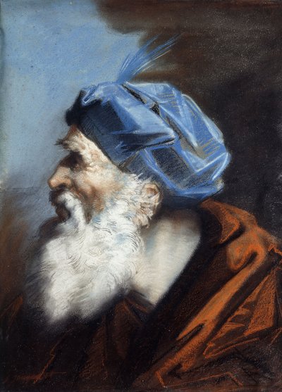 Et hoved af Josef af Arimatæa, der ser til venstre, af Jean Baptiste Jouvenet