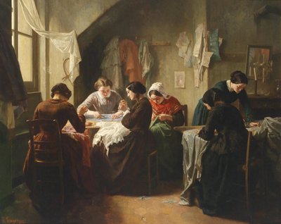 Bretonske syersker af Jean Baptiste Jules Trayer