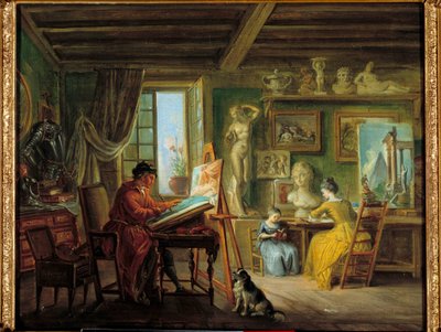 Malerens værksted Maleri af Jean Baptiste Lallemand (1710-1803) 1700-tallets Dijon, Museum of Fine Arts af Jean-Baptiste Lallemand