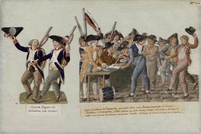 De frivilliges afgang til de revolutionære hære, ca. 1793. af Jean Baptiste Lesueur