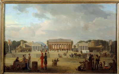Udsigt over det store teater på Place de la Concorde i Paris til festen de la Paix den 18. tåge en X (9/11/1801) Maleri af Jean Baptiste Cazin (1791-1810) 1801 Søn. 0,35x0,56 m Paris, Musee Carnavalet af Jean Baptiste Louis Cazin