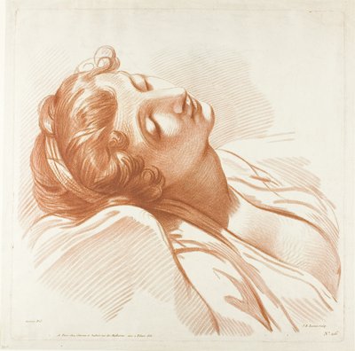 Hovedet af en ung kvinde, der sover af Jean Baptiste Lucien