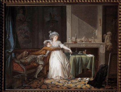 Den knækkede kop. Maleri af Jean Baptiste Mallet (1759-1835) af Jean Baptiste Mallet