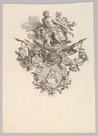 Vignette med Hefaistos og Putti, 1779. af Jean Baptiste Marie Huet