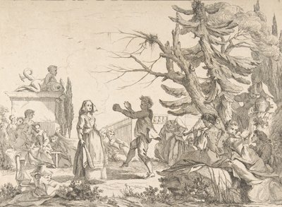 Impromptu Dance The Improvised Ball, 1742. af Jean Baptiste Marie Pierre