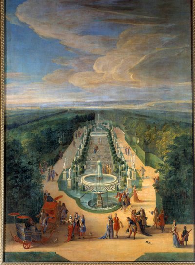 Udsigt over lunden i Galerie des Antiques i Versailles haver Maleri af Jean-Baptiste Martin (den Ældre) (1659-1735) Omkring 1688 Søn. 2x1,4 m Versailles, musee du chateau af Jean Baptiste Martin