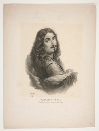 Portræt af Salvator Rosa af Jean Baptiste Mauzaisse