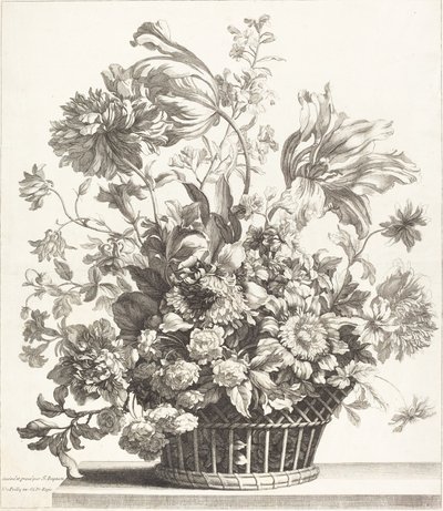 En kurv med forårsblomster af Jean Baptiste Monnoyer