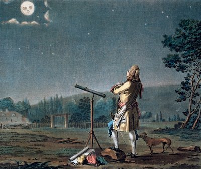 Bernard le Bovier de Fontenelle overvejer pluraliteten af verdener, 1791. af Jean Baptiste Morret