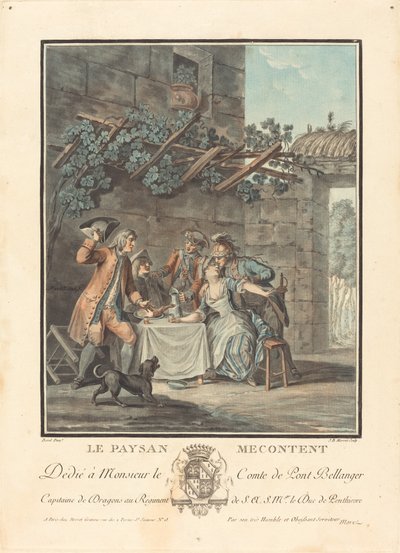 Den utilfredse bonde af Jean Baptiste Morret after Antoine Borel