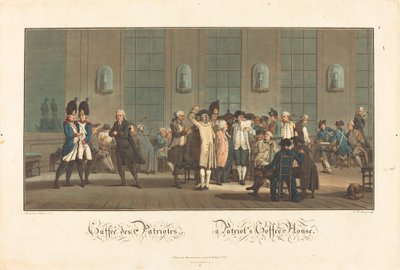 Café des Patriotes - En patriots kaffehus af Jean Baptiste Morret after Jacques François Joseph Swebach Desfontaines