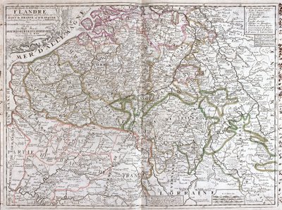 Kort over Belgien (gravering af Jean Baptiste Nolin