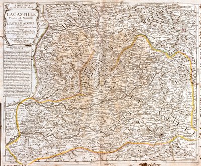 Kort over Castilla (Spanien) (gravering af Jean Baptiste Nolin