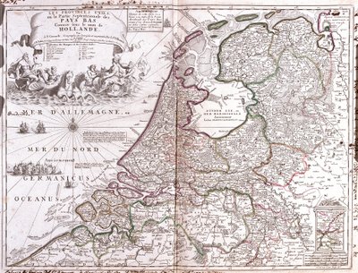 Kort over Holland (gravering af Jean Baptiste Nolin