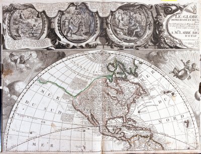 Kort over Nordamerika af Jean Baptiste Nolin