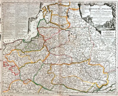 Kort over Polen og Litauen (gravering af Jean Baptiste Nolin