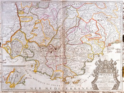 Kort over Provence (Frankrig) (Gravering af Jean Baptiste Nolin