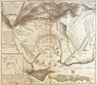Kort over Toulon (Frankrig) (Gravering af Jean Baptiste Nolin