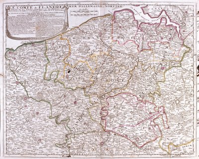 Kort over Flandern amt (det nuværende Belgiens vestlige og østlige Flandern) (Gravering af Jean Baptiste Nolin