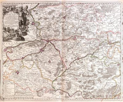 Kort over amtet Hainaut (Belgien) (gravering af Jean Baptiste Nolin