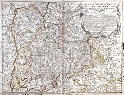 Kort over Dauphine (Frankrig) (Gravering af Jean Baptiste Nolin