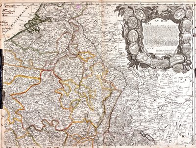 Kort over hertugdømmet Luxembourg, Champagne og hertugdømmet Lorraine (gravering af Jean Baptiste Nolin