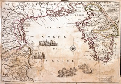 Kort over Venedigbugten, Adriaterhavet (gravering af Jean Baptiste Nolin