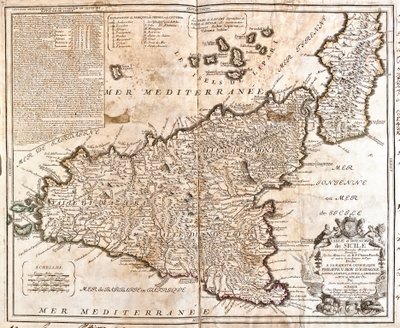 Kort over Kongeriget Sicilien (Italien) (Gravering af Jean Baptiste Nolin