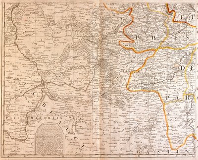 Kort over den sydvestlige del af Ile de France af Jean Baptiste Nolin