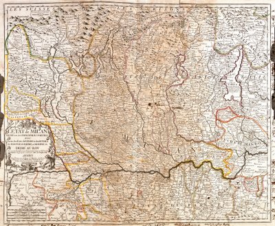 Kort over området i Milano (Italien) (Gravering af Jean Baptiste Nolin