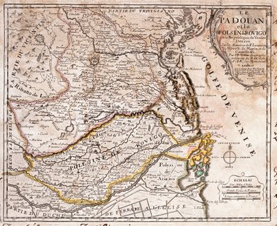 Kort over området Padua og Polesine (Italien) (Gravering af Jean Baptiste Nolin