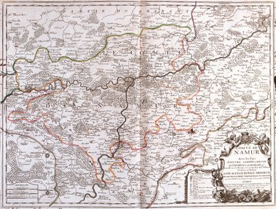 Kort over provinsen Namur (Belgien) (gravering af Jean Baptiste Nolin