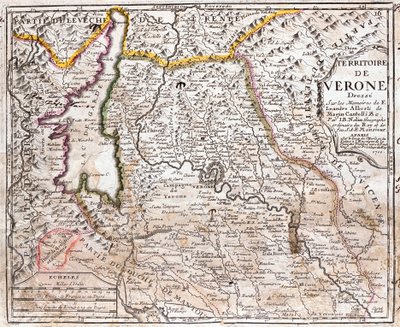 Kort over Veronas territorium (Veneto, Italien) (radering af Jean Baptiste Nolin
