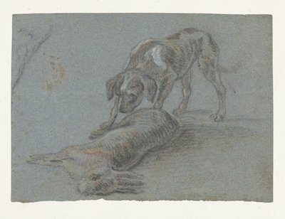 Hund med en skudt hare af Jean Baptiste Oudry (possibly)