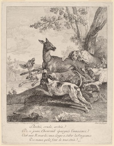 En hjort angrebet af hunde af Jean Baptiste Oudry