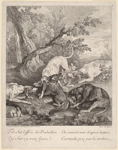 En ræv angrebet af hunde af Jean Baptiste Oudry
