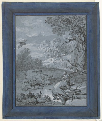 Ulven og jægeren / Le Loup et le Chasseur Illustrationer til fabler af Jean de la Fontaine (serietitel) af Jean Baptiste Oudry