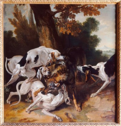 J. – B. Oudry, L’hallali du loup (Wolfsjagd) af Jean Baptiste Oudry