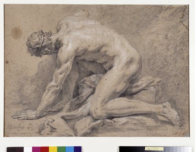 Man studerer af Jean Baptiste Oudry