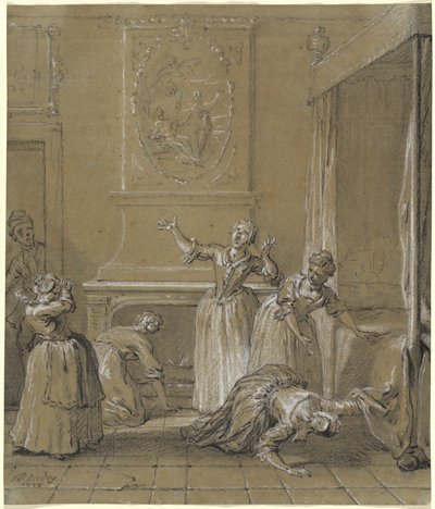 Vi finder den døde krop af værten, vi havde gemt af Jean Baptiste Oudry