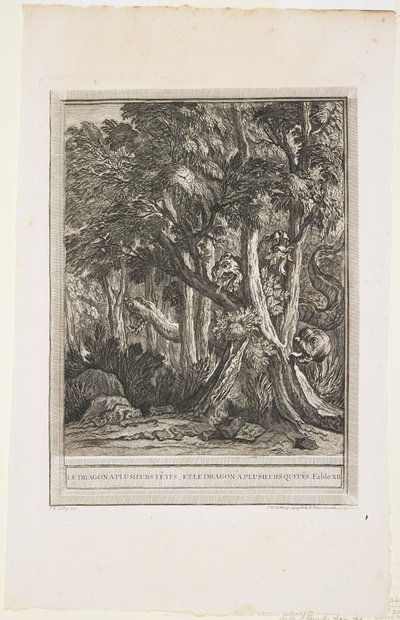 The Dragon of Many Heads, Fabel XII, ca. 1753-1755 af Jean Baptiste Oudry