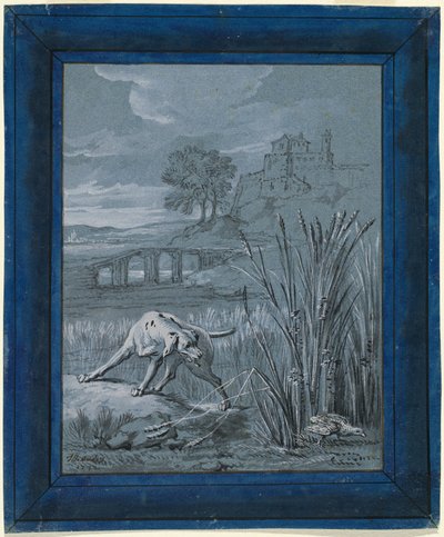 Agerhønen redder hendes unge af Jean Baptiste Oudry