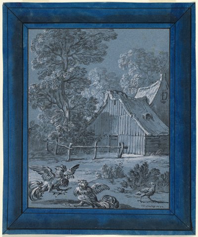 Agerhønen og Hanerne af Jean Baptiste Oudry